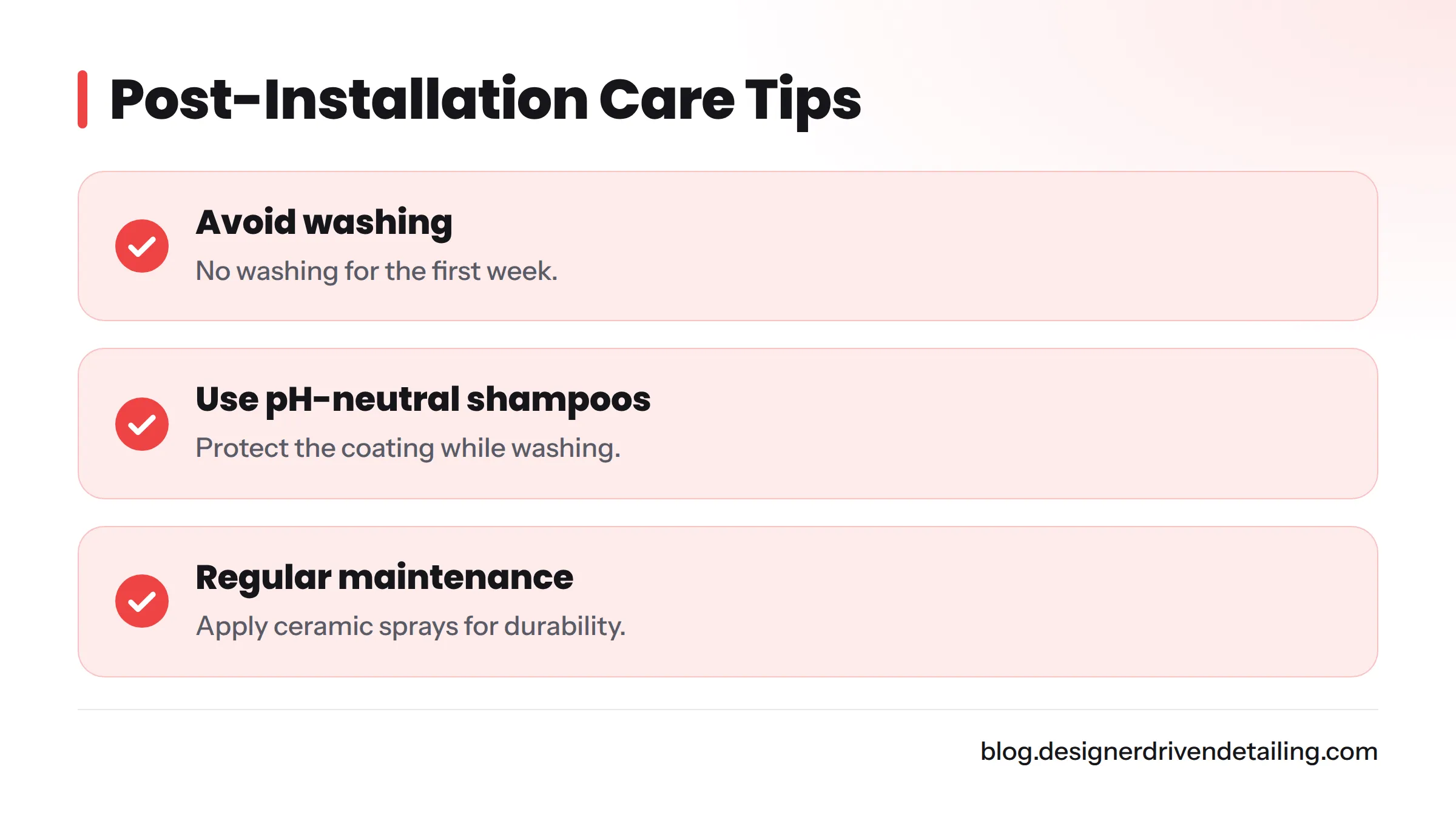 Maintenance tips after ceramic coating installation.