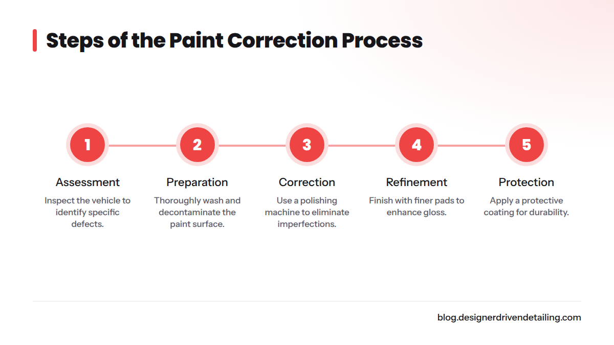 Five steps involved in the paint correction process