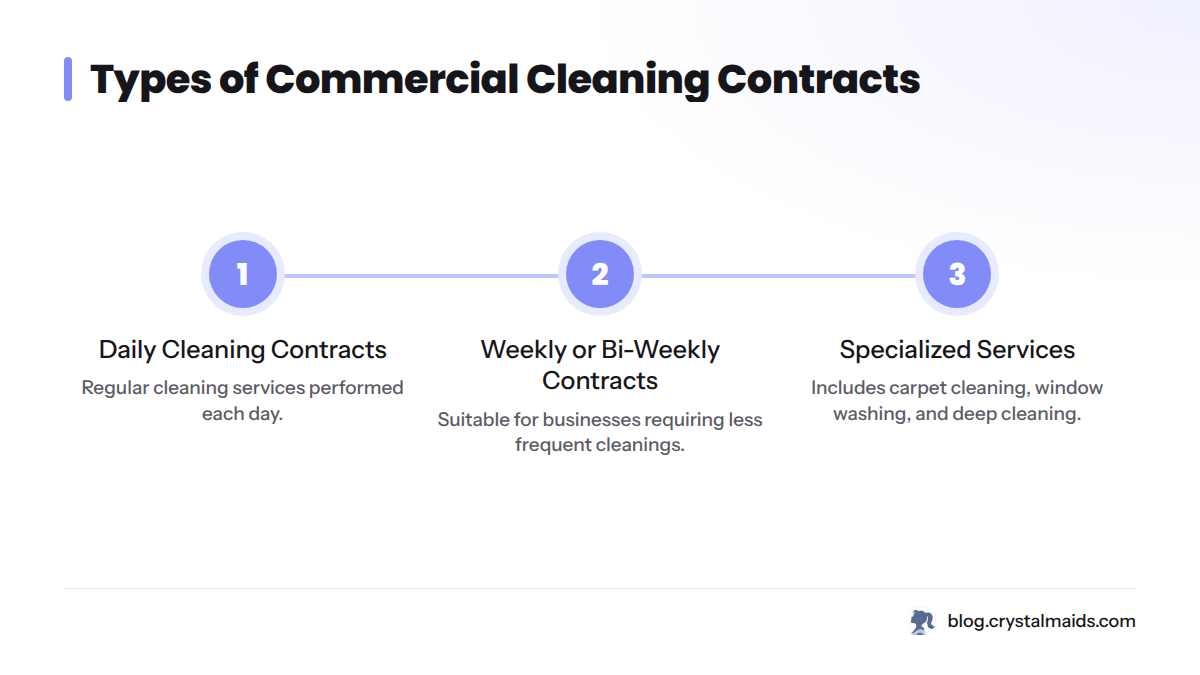 A list of commercial cleaning contract types.