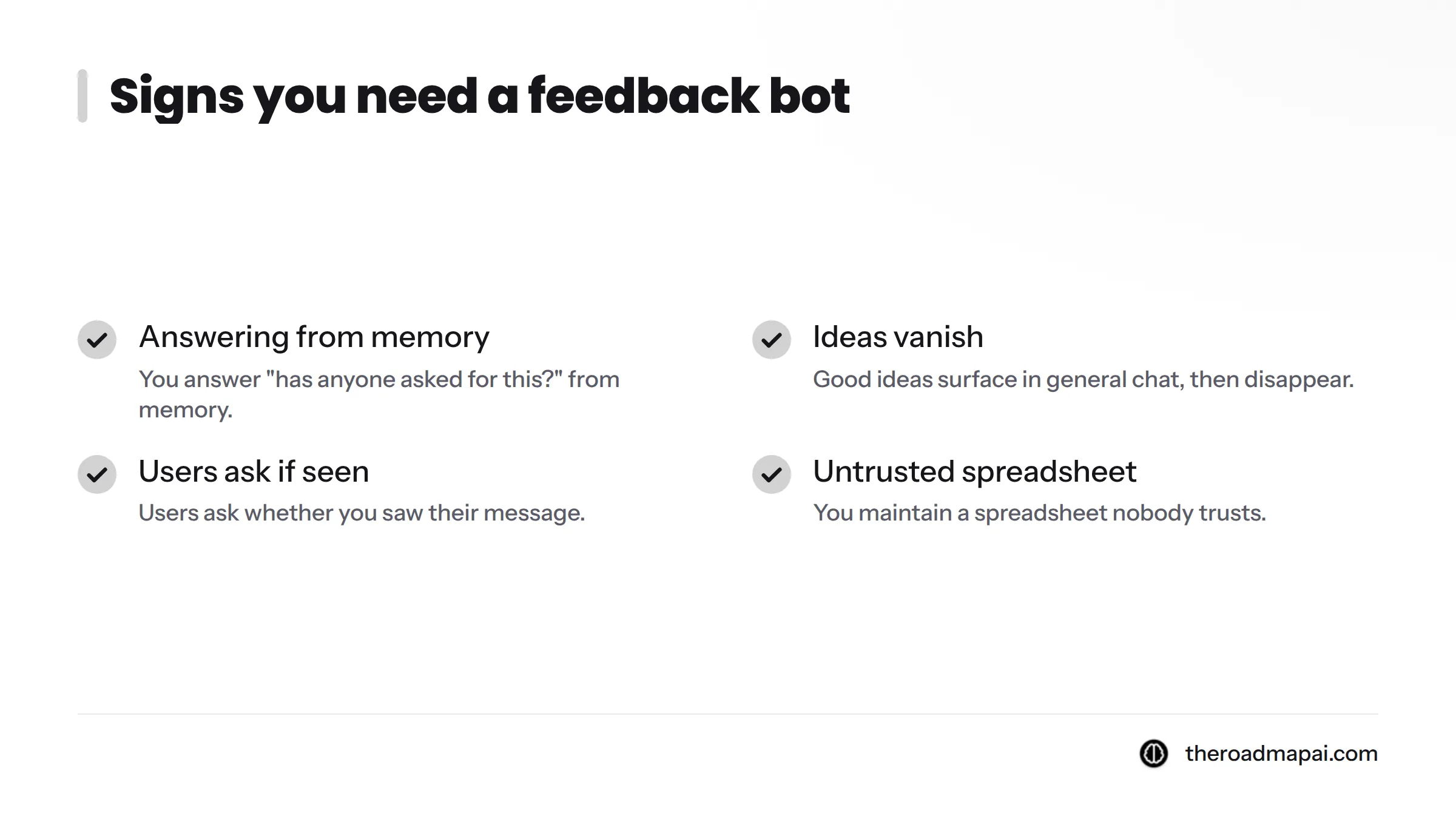 Four signs that a Discord feedback bot would help your server.