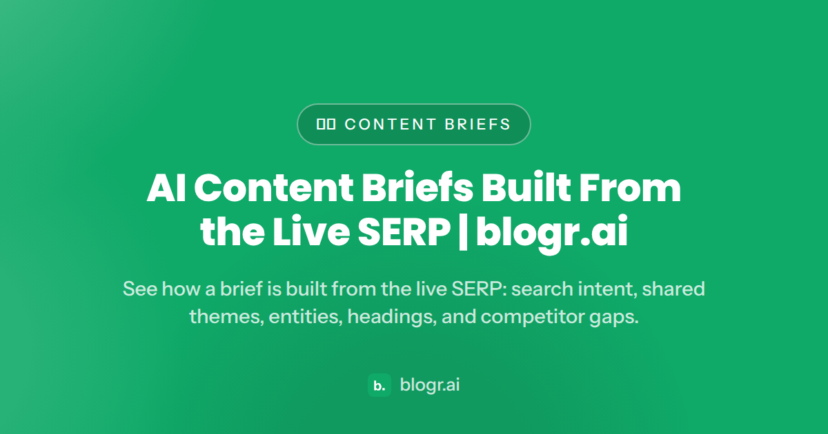 AI Content Briefs Built From the Live SERP | blogr.ai