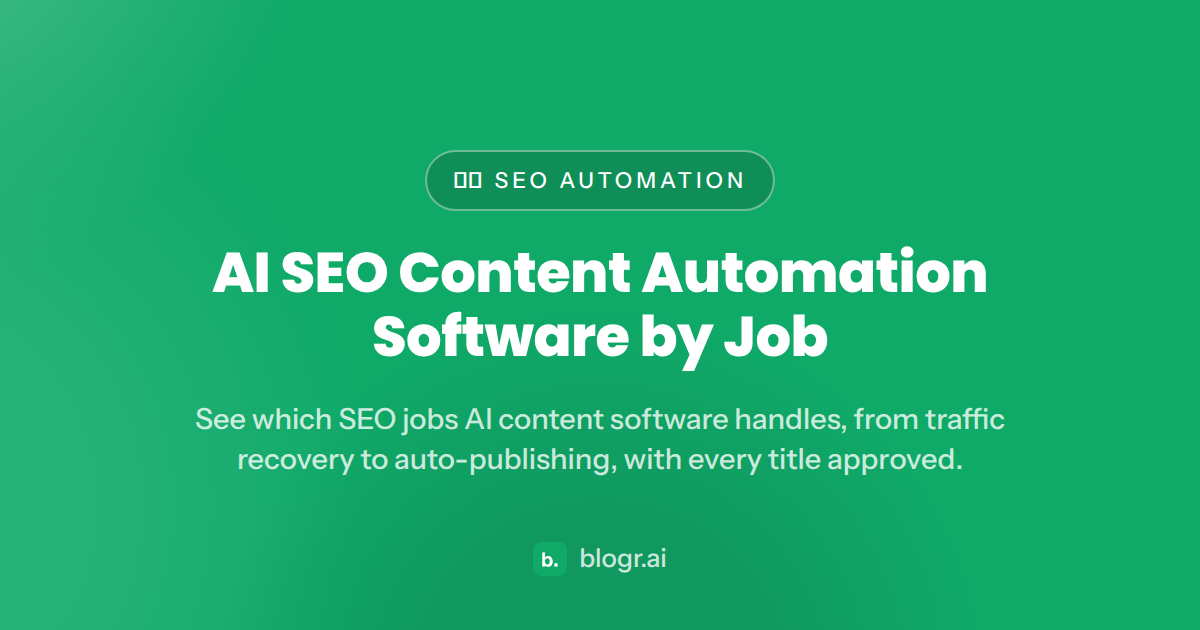 AI SEO Content Automation Software by Job (2026)