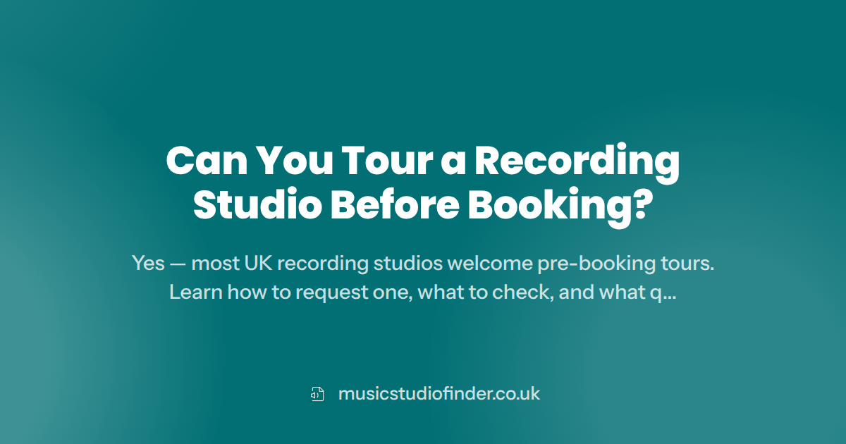 Can You Tour a Recording Studio Before Booking?