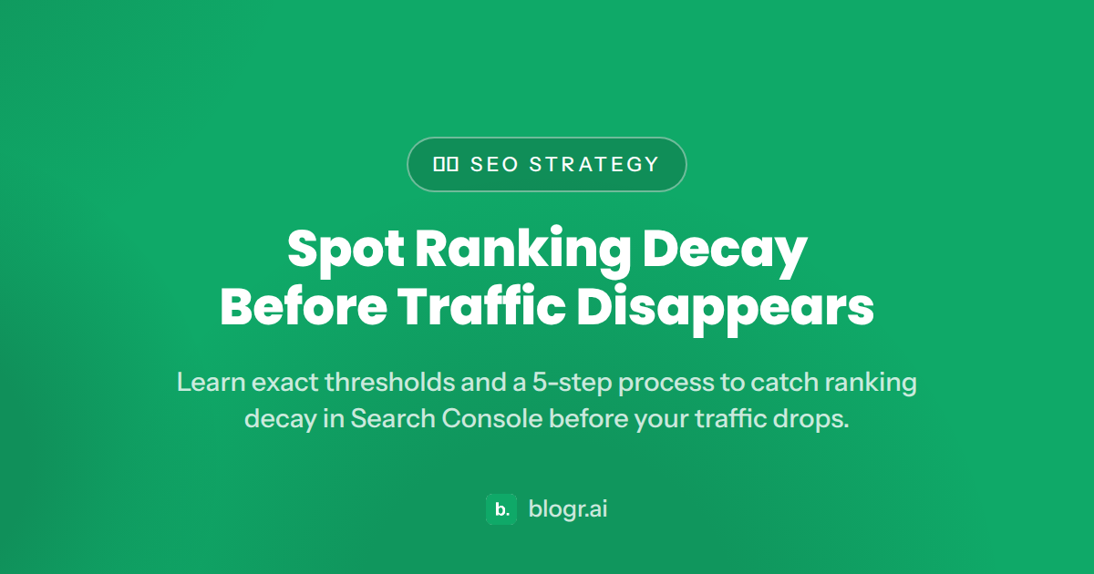 Spot Ranking Decay Before Traffic Disappears
