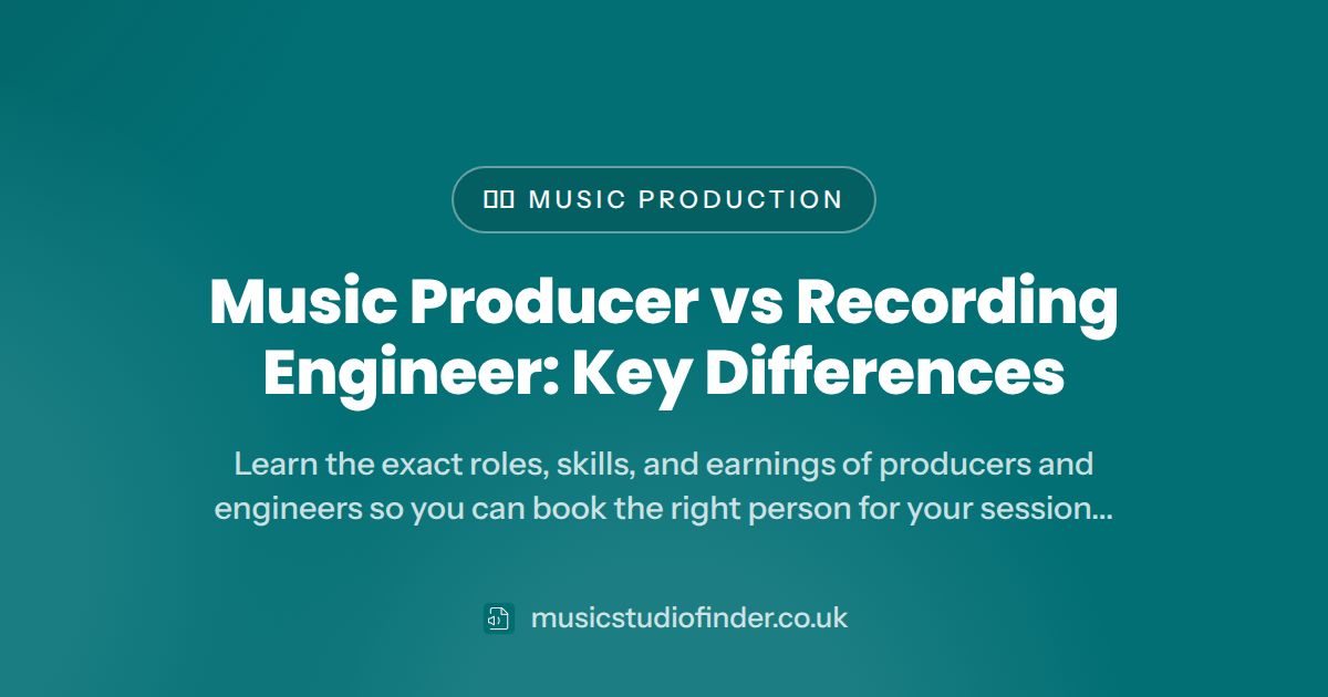 Music Producer vs Recording Engineer: Key Differences