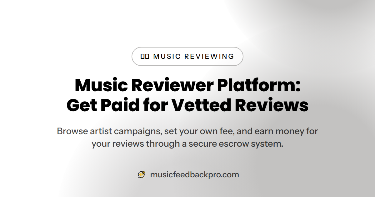 Music Reviewer Platform: Get Paid for Vetted Reviews