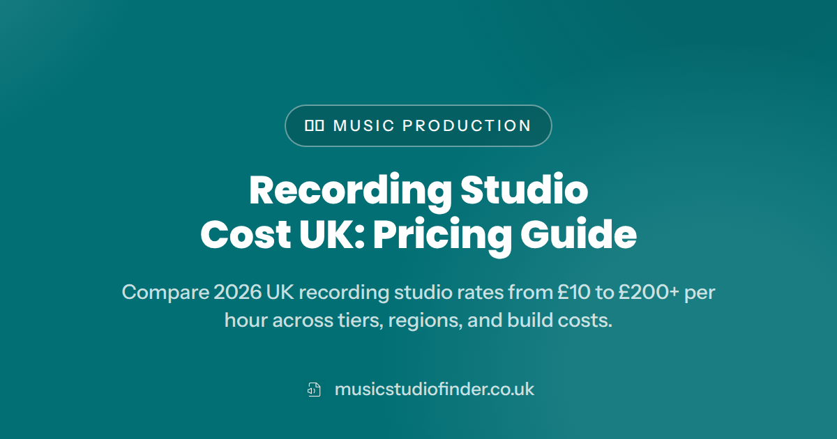 Recording Studio Cost UK: 2026 Pricing Guide