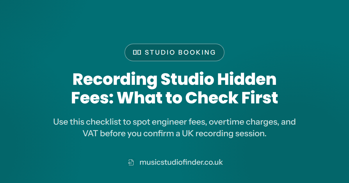 Recording Studio Hidden Fees: What to Check First