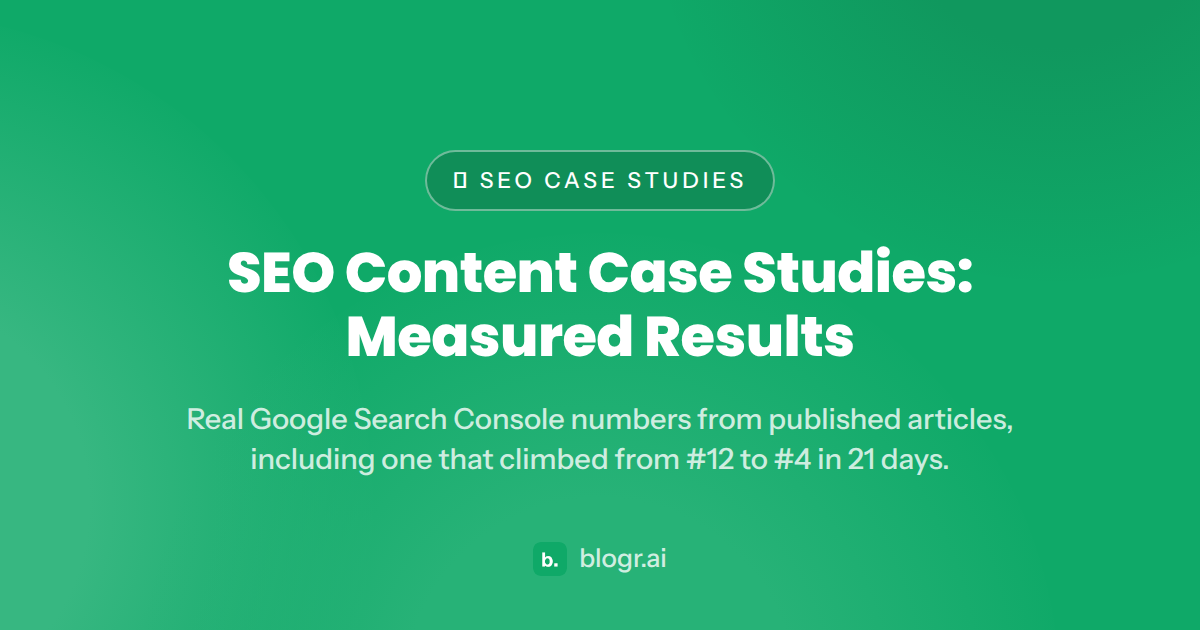 SEO Content Case Studies: Measured Results