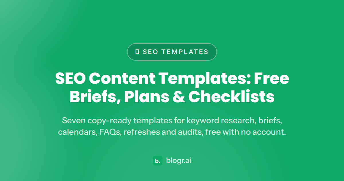 SEO Content Templates: Free Briefs, Plans & Checklists