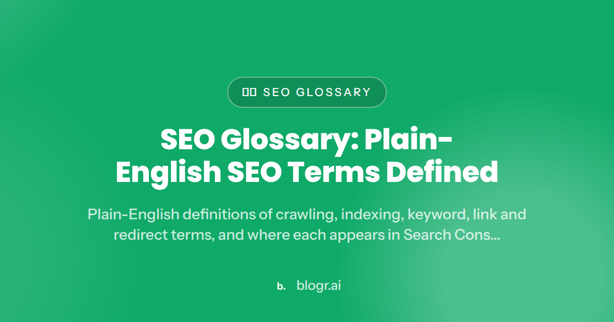 SEO Glossary: Plain-English SEO Terms Defined (2026)