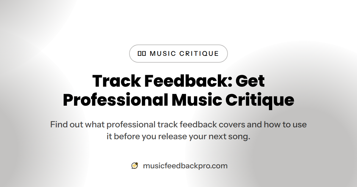 Track Feedback: Get Professional Music Critique