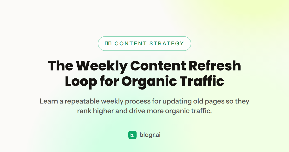 The Weekly Content Refresh Loop for Organic Traffic